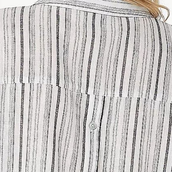 Denim & Co Naturals Printed Linen Blend Top  11656 - Picture 3 of 3